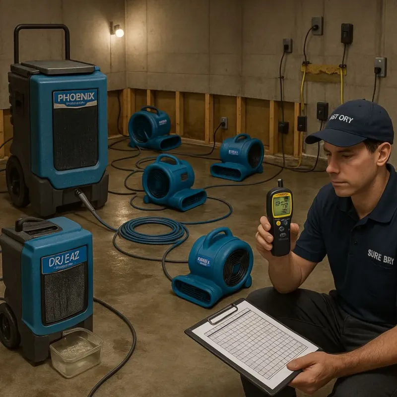 Structural Drying and Dehumidification process in Circle Pines, MN